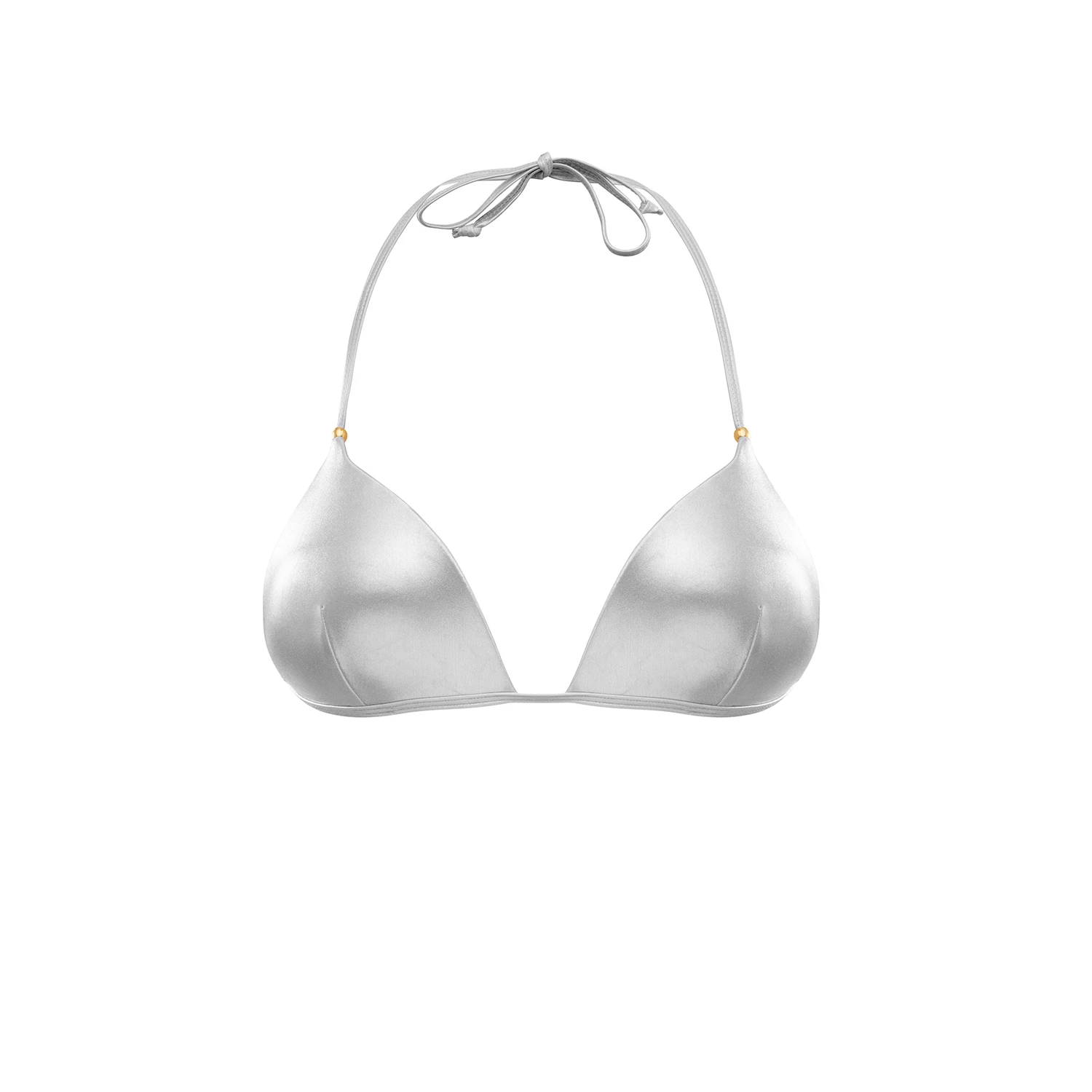 Ibiza Silver Push Up Top Bikini With Gold Beads