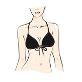 Sicily Bikini Top In Black With Gold Laces