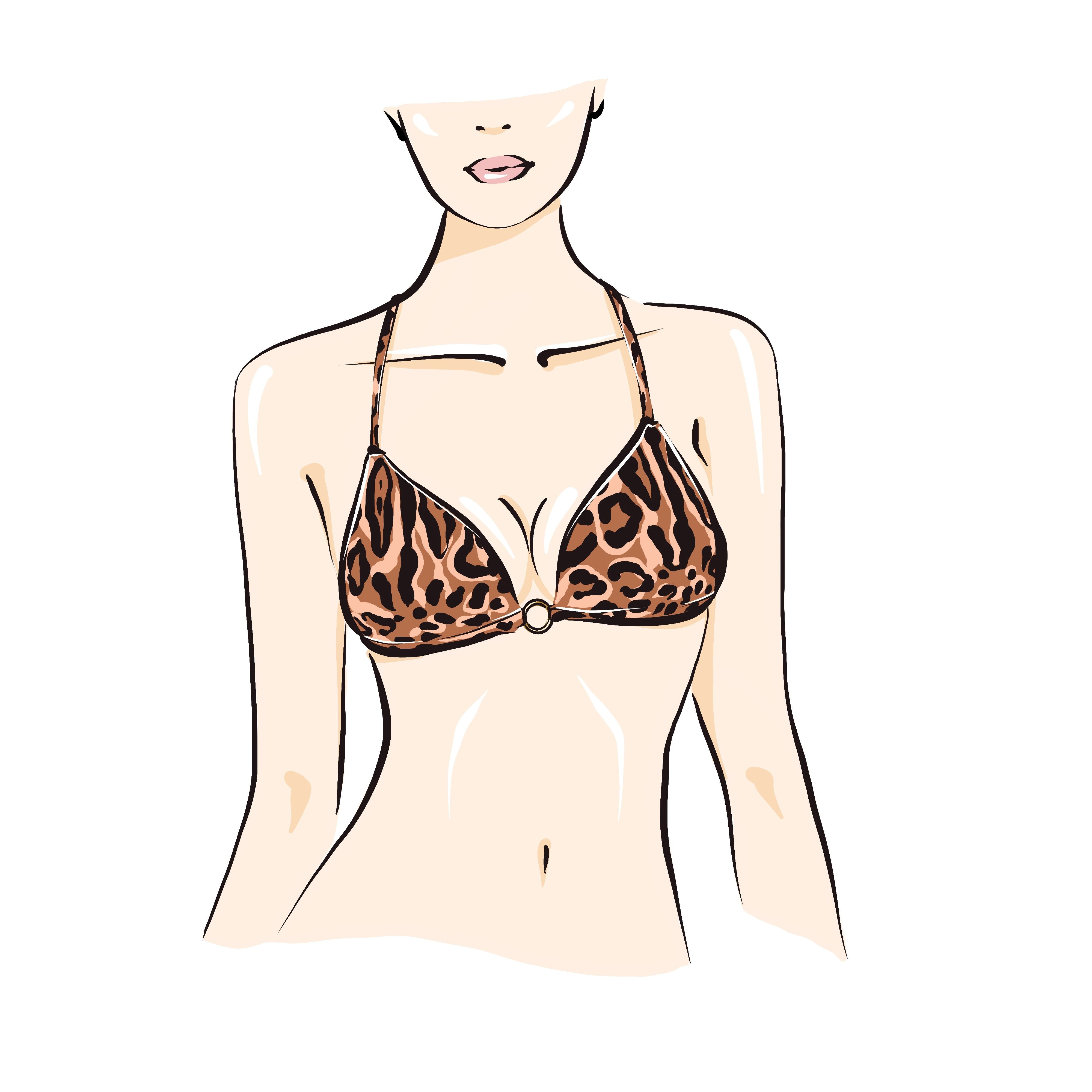 Sicily Bikini Top In Leopard Print With Gold Ring