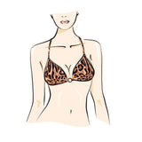 Sicily Bikini Top In Leopard Print With Gold Ring