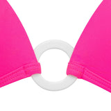 Miami Pink Push Up Bikini Top With White Coral Ring