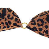Sicily Bikini Top In Leopard Print With Gold Ring
